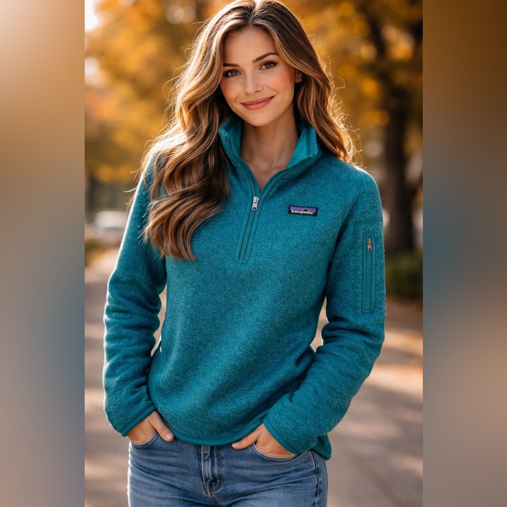 Patagonia Women’s Better Sweater 1/4 Zip Teal- Size Small